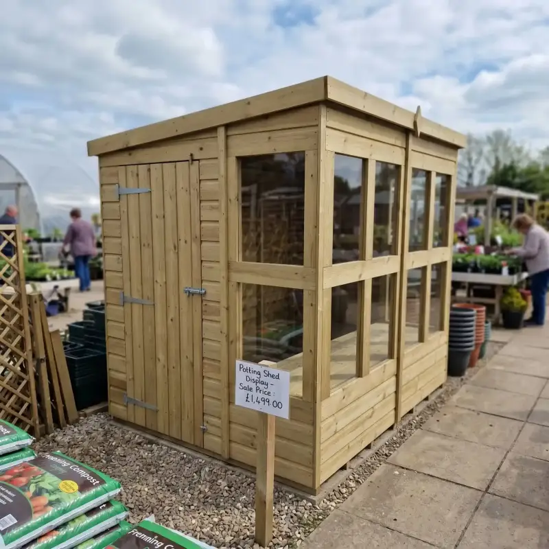 Timber garden building in a customer's garden